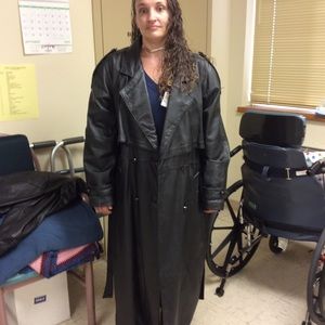 Vintage Leather Trench Coat